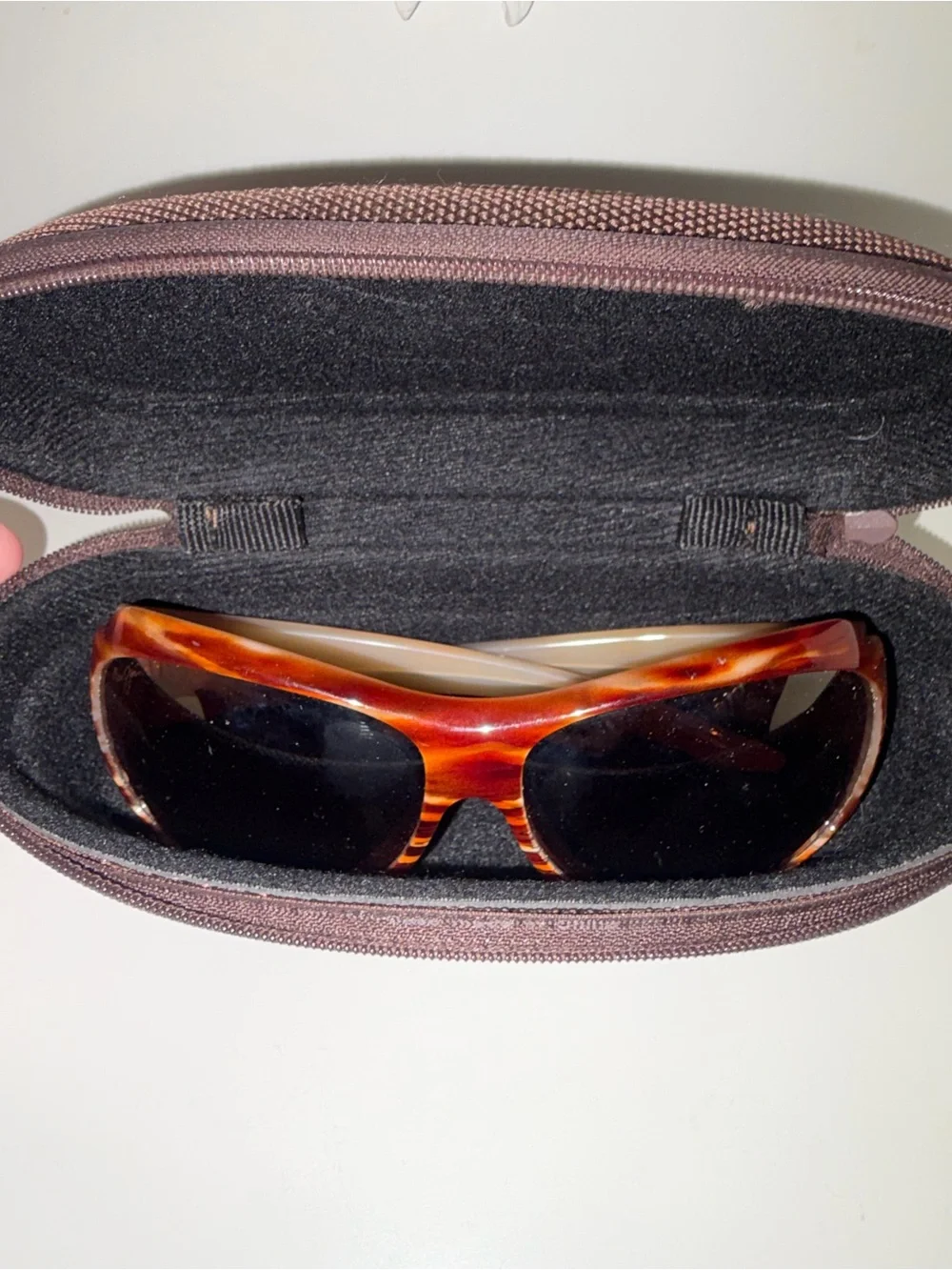 Maui Jim Brown Compact Travel Hard Case w/ Zip & Maui Jim Sunglasses